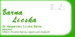 barna licska business card